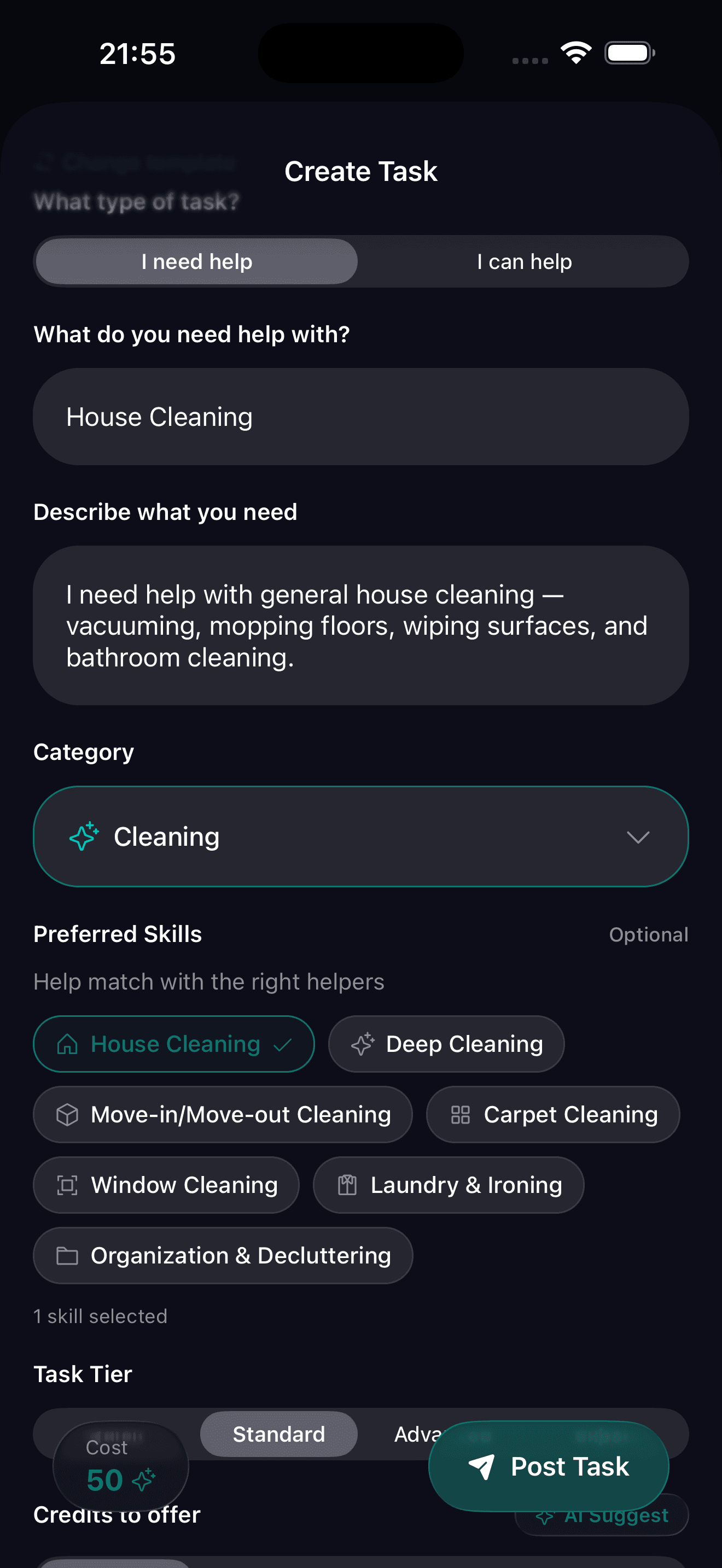 Posting a task on HandIt
