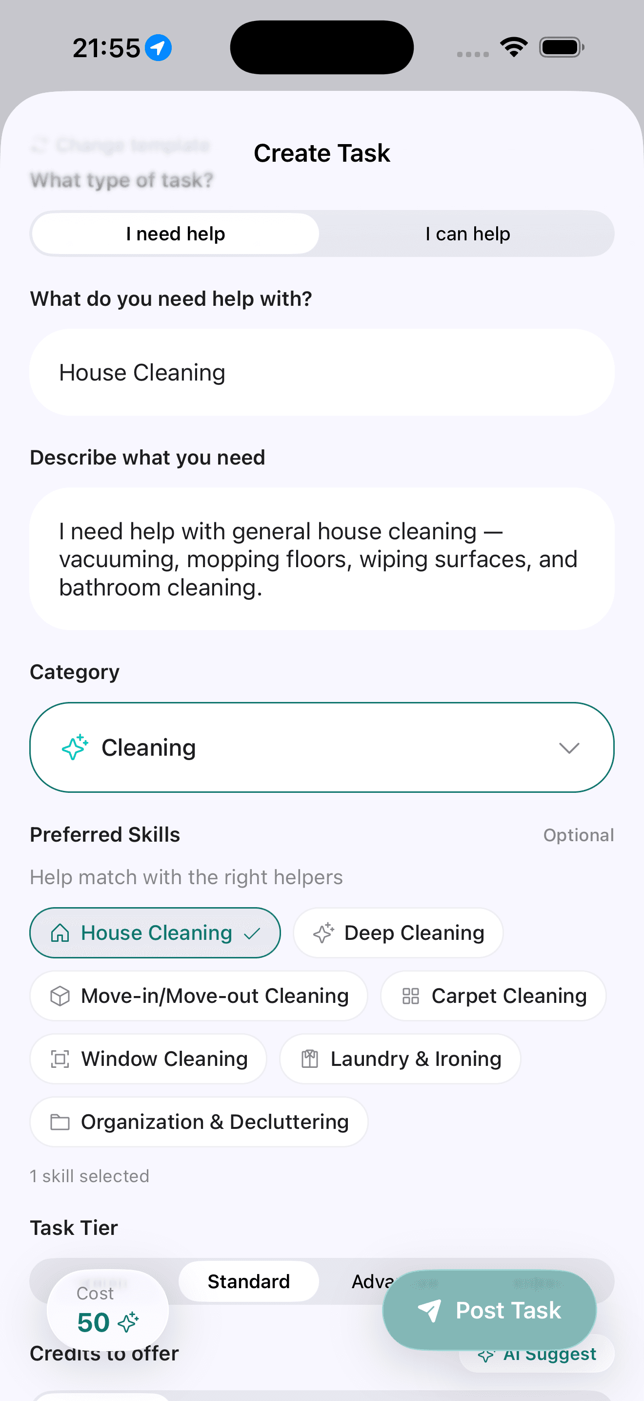 Posting a task on HandIt